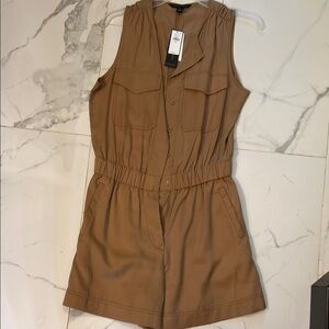 Banana republic Tan Sleeveless Button-Up Romper NWT